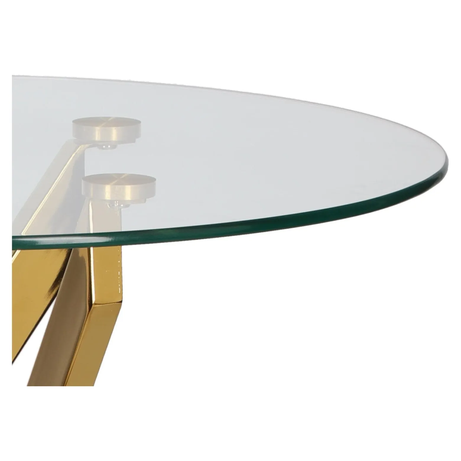 STOLIK KAWOWY Amber okrągły 60 cm SZKLANY złote nogi