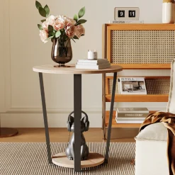 Stolik kawowy ława jasny brąz nowoczesny loft industrialny do salonu 50 cm
