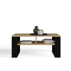 Stolik kawowy ława Modern 2P SLIM dąb artisan czerń lamele