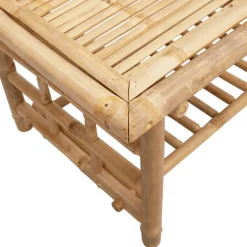 Stolik Kawowy Ława Stół Bambusowy 70x45x36 Półka Do Salonu Do Pokoju