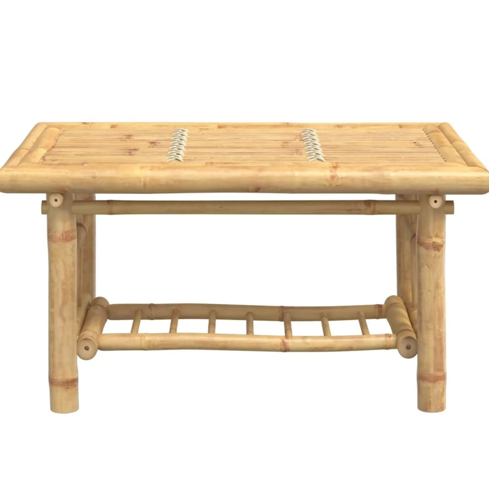 Stolik Kawowy Ława Stół Bambusowy 70x45x36 Półka Do Salonu Do Pokoju
