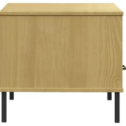 Stolik Kawowy Ława Stół Brązowy Drewniany 85x50x45 Szuflady Do Salonu