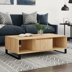 Stolik Kawowy Ława Stół Brązowy 104x60x35 Przegrody Do Salonu Do Pokoju