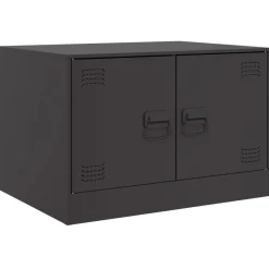 Stolik Kawowy Ława Stół Czarny Metalowy 67x50x44 Drzwiczki Do Salonu