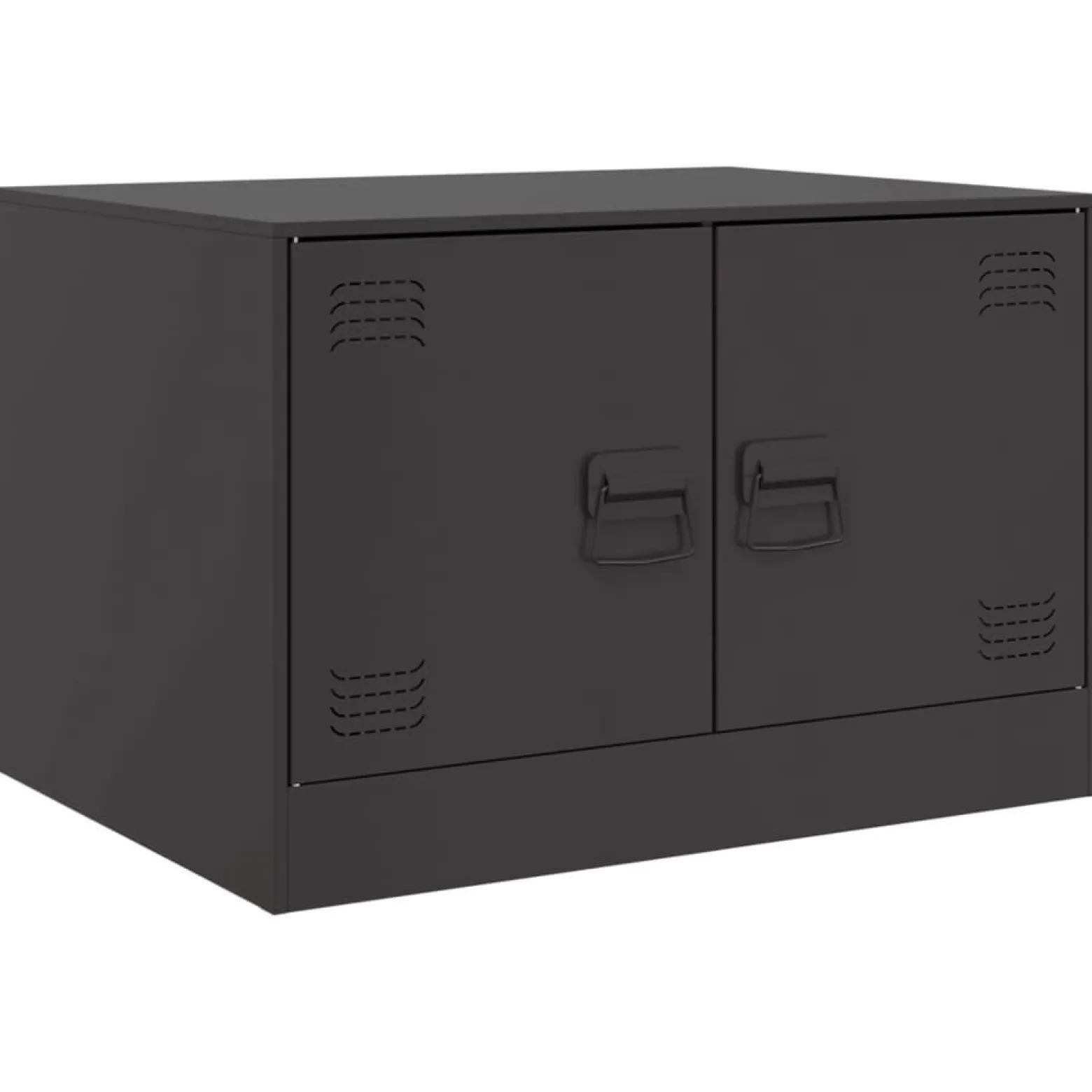 Stolik Kawowy Ława Stół Czarny Metalowy 67x50x44 Drzwiczki Do Salonu