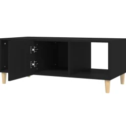 Stolik Kawowy Ława Stół Czarny 102x50x40 Szuflady Półka Do Salonu Do Pokoju