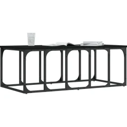 Stolik Kawowy Ława Stół Czarny 100x50x35.5 Do Salonu Do Pokoju