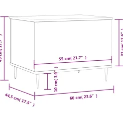 Stolik Kawowy Ława Stół Czarny 60x44.5x45 Podnoszony Blat Do Salonu