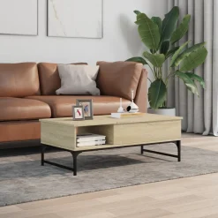 Stolik Kawowy Ława Stół Dąb Sonoma 100x50x35 Ukryty Schowek Do Salonu