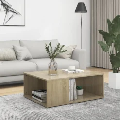 Stolik Kawowy Ława Stół Dąb Sonoma 90x67x33 Półka Do Salonu Do Pokoju