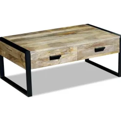Stolik Kawowy Ława Stół Drewniany 100x60x40 Szuflady Do Salonu Do Pokoju