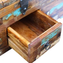 Stolik Kawowy Ława Stół Drewniany 80x40x35 Szuflady Do Salonu Do Pokoju