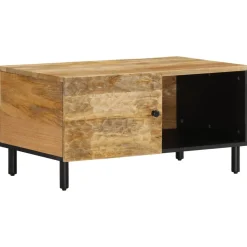 Stolik Kawowy Ława Stół Drewniany 80x50x40 Drzwiczki Do Salonu Do Pokoju