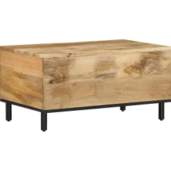 Stolik Kawowy Ława Stół Drewniany 80x50x40 Drzwiczki Do Salonu Do Pokoju