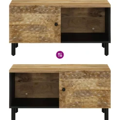 Stolik Kawowy Ława Stół Drewniany 80x50x40 Drzwiczki Do Salonu Do Pokoju