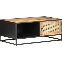 Stolik Kawowy Ława Stół Drewniany 90x50x35 Drzwiczki Do Salonu Do Pokoju