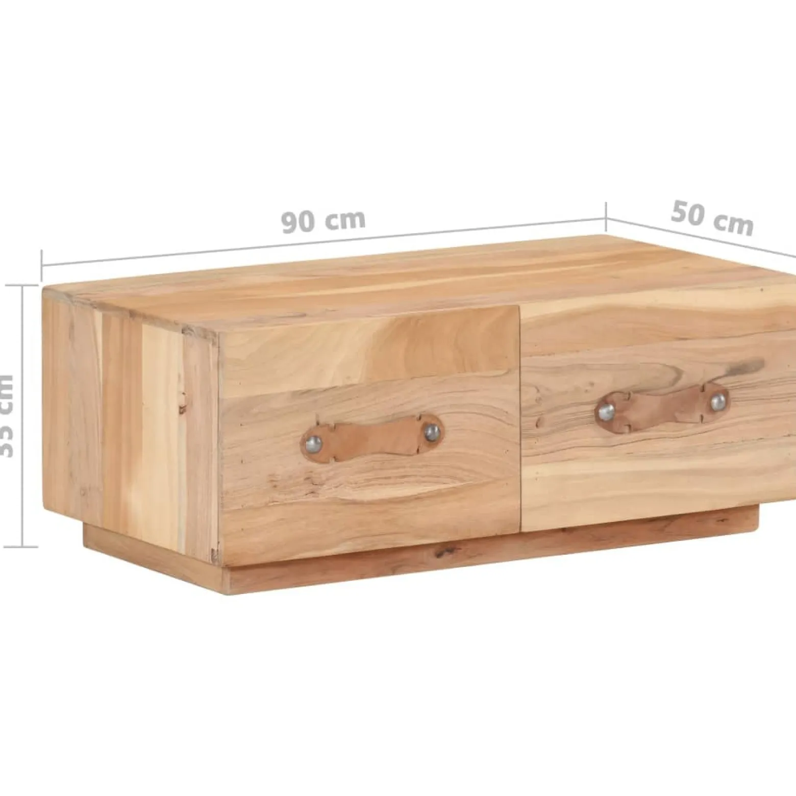 Stolik Kawowy Ława Stół Drewniany 90x50x35 Szuflady Do Salonu Do Pokoju