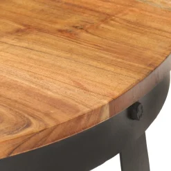 Stolik Kawowy Ława Stół Okrągły Drewniany 68x43 Do Salonu Do Pokoju