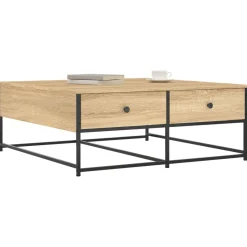Stolik Kawowy Ława Stół Sonoma 100x99x40 Szuflady Do Salonu Do Pokoju