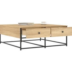 Stolik Kawowy Ława Stół Sonoma 100x99x40 Szuflady Do Salonu Do Pokoju