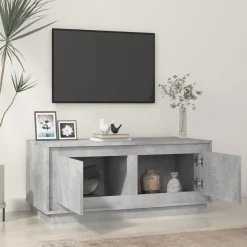 Stolik Kawowy Ława Stół Szary 102x50x44 Drzwiczki Do Salonu Do Pokoju