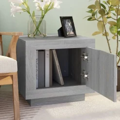 Stolik Kawowy Ława Stół Szary 51x50x45 Drzwiczki Do Salonu Do Pokoju