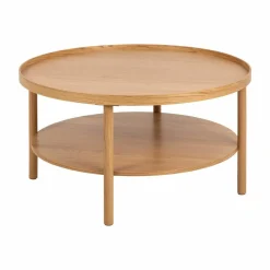 Stolik kawowy Banbury dębowy okrągły 80 cm