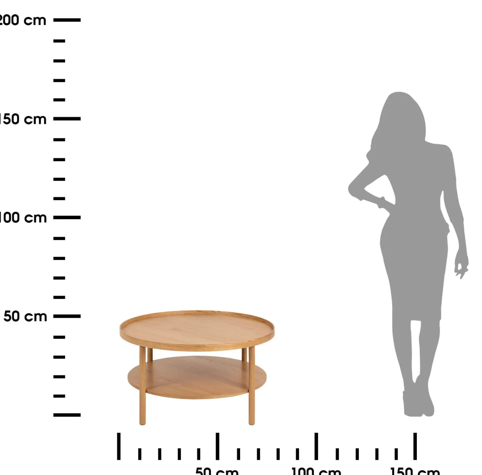 Stolik kawowy Banbury dębowy okrągły 80 cm