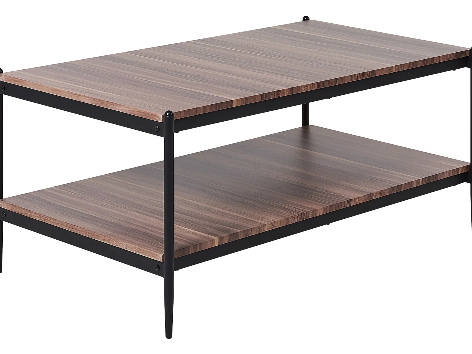 Stolik kawowy ciemne drewno z czarnym 100 x 52 cm