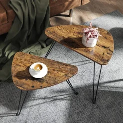 Stolik kawowy ciemny brąz stoliczek zestaw 2 szt 60x38x47,5 Begryf