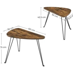 Stolik kawowy ciemny brąz stoliczek zestaw 2 szt 60x38x47,5 Begryf