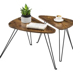 Stolik kawowy ciemny brąz stoliczek zestaw 2 szt 60x38x47,5 Begryf