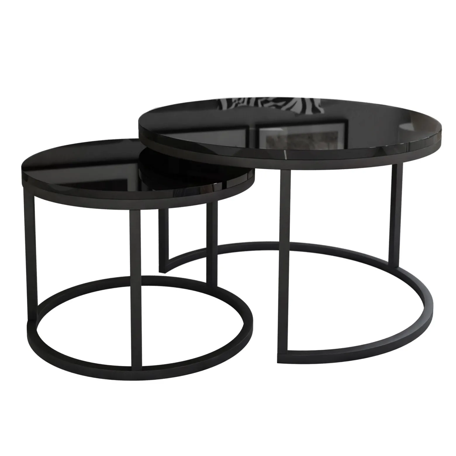 Stolik kawowy CIRI 2w1 80/60 czarny połysk