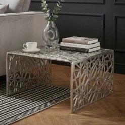 Stolik kawowy 60cm Aluminium Stolik pod sofę Alu Stolik do salonu Metal