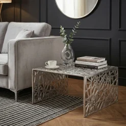 Stolik kawowy 60cm Aluminium Stolik pod sofę Alu Stolik do salonu Metal