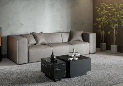 Stolik kawowy czarny mat 60x60 MOON z miejscem do przechowywania