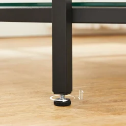 Stolik kawowy imitacja marmuru 2 poziomy szklana półka 80 cm