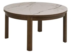 Stolik kawowy Marquise 90 cm z ceramicznym blatem, Ceramic + Oak smoked