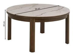 Stolik kawowy Marquise 90 cm z ceramicznym blatem, Ceramic + Oak smoked