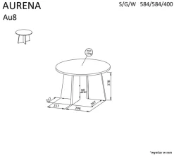 Stolik Kawowy Mały AURENA 58x40 cm Ława Kawowa Okrągła Orzech Royal