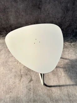 Stolik Kawowy Metalowy, Design, Biały TRÓJKĄT