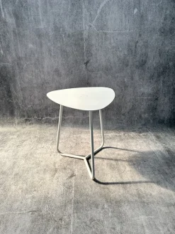 Stolik Kawowy Metalowy, Design, Biały TRÓJKĄT
