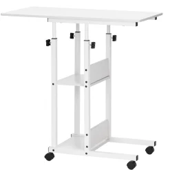 Stolik kawowy na kółkach z regulacją 76-86 cm biurko mobilne pod laptopa