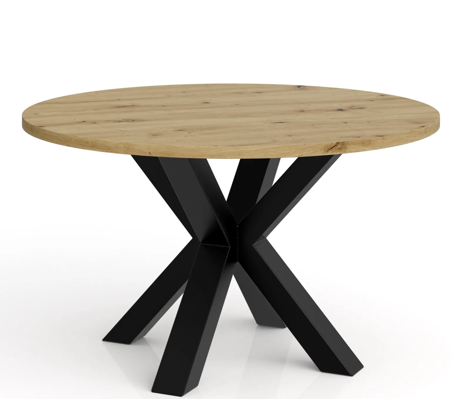 Stolik kawowy NEO okrągły 58 cm, metalowa podstawa- dąb artisan