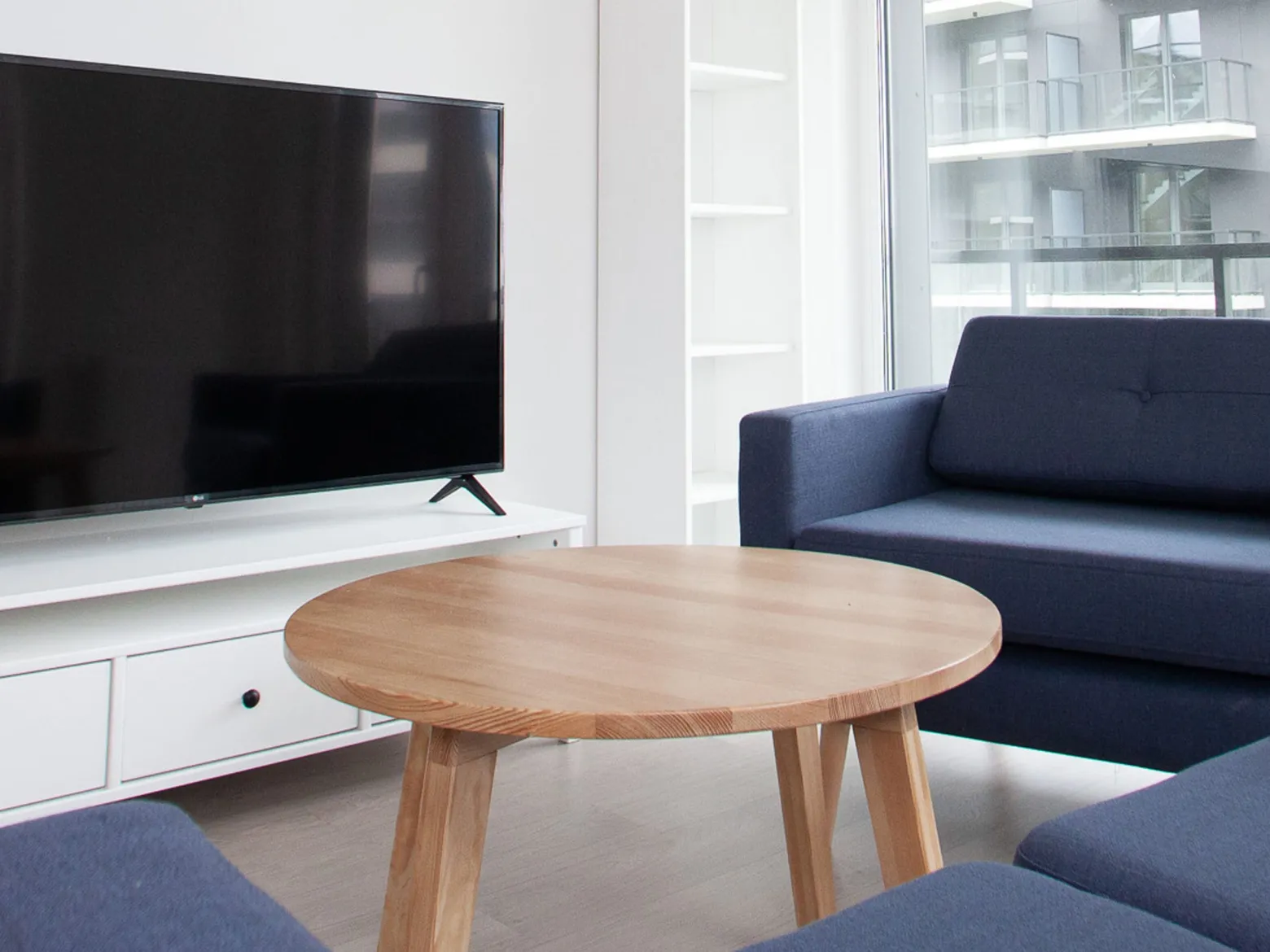 Stolik kawowy okrągły 80 cm Loft II, kolor dębowy