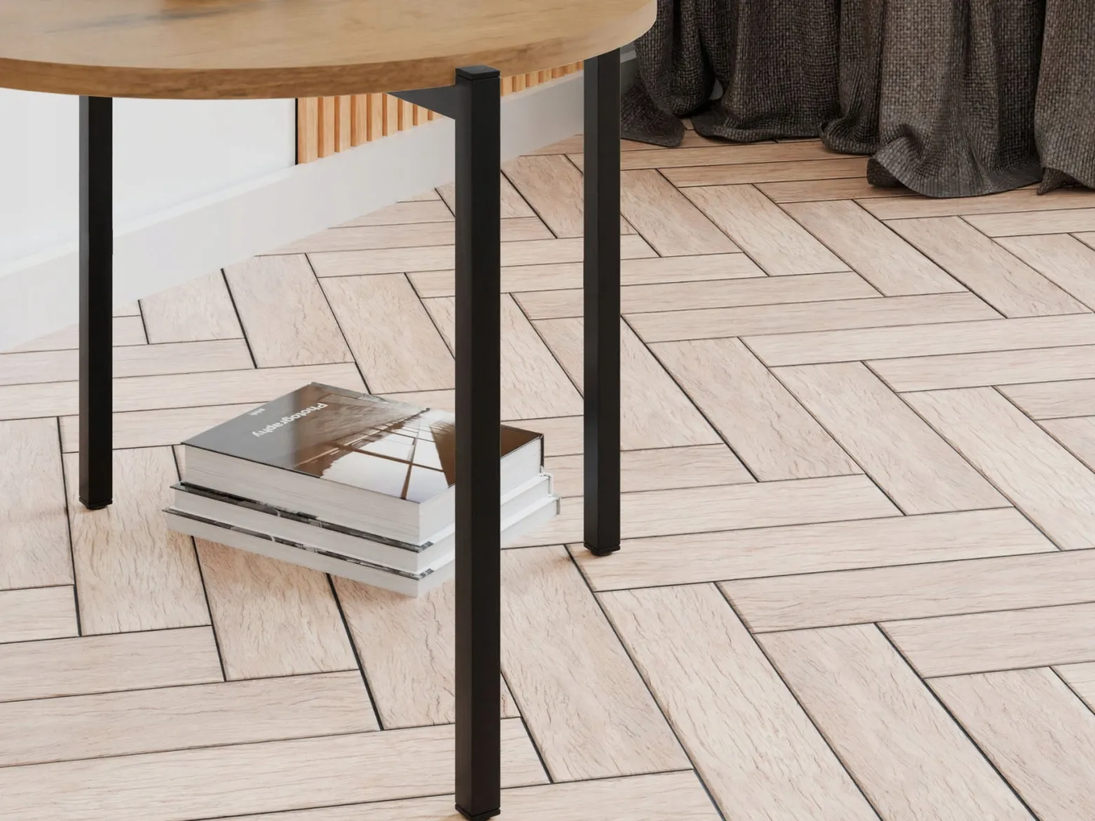 Stolik kawowy okrągły loft 55x55x46 cm metalowy czarny