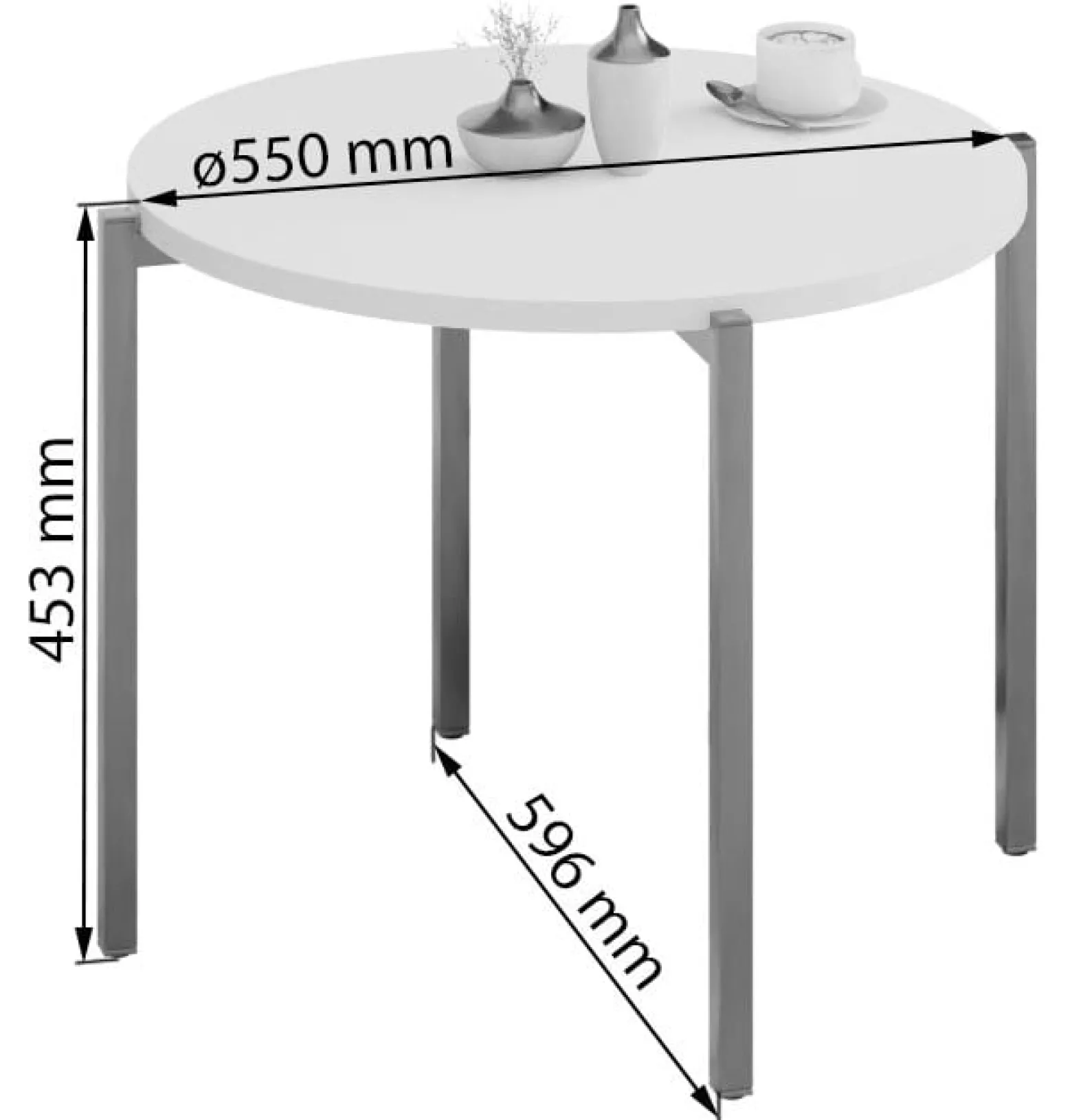 Stolik kawowy okrągły loft 55x55x46 cm metalowy czarny