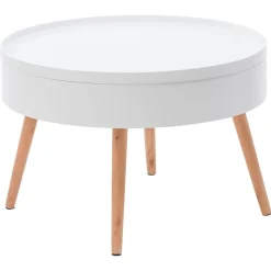 Stolik kawowy okrągły ze schowkiem 60cm ModernHome