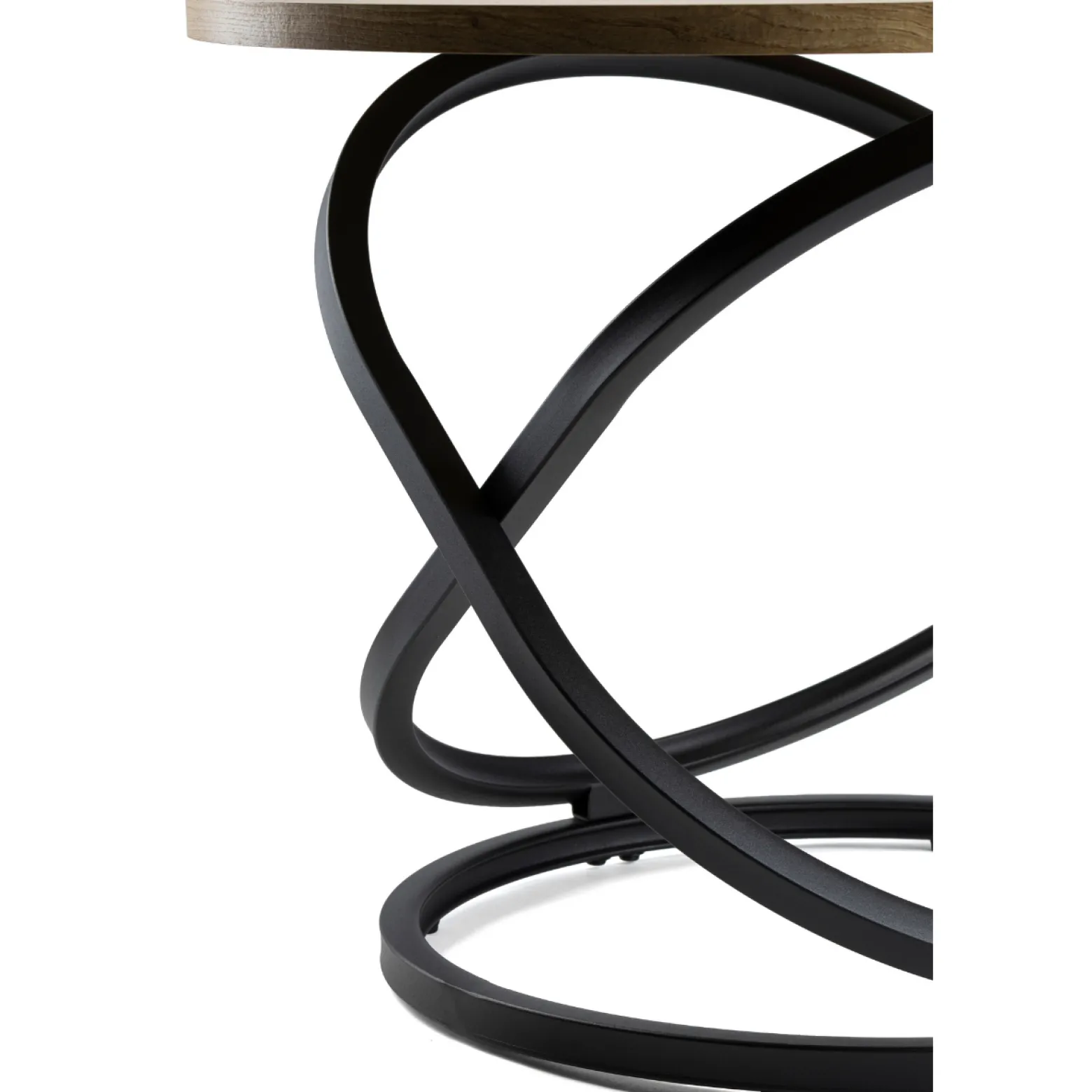 Stolik kawowy Selvia LOFT okrągły 60 cm, blat MDF w kolorze drewna, metal