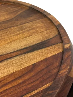 Stolik Kawowy Sheesham Drewno Lite okrągły 60 cm Stolik Salon Półka Wiejski